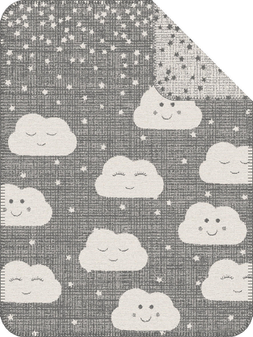 Ibena Schmusedecke Creme, Grau 75x100 cm