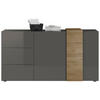 SIDEBOARD Positano  in 181/94/44 cm  - Dunkelgrau/Eichefarben, Basics, Holzwerkstoff (181/94/44cm)