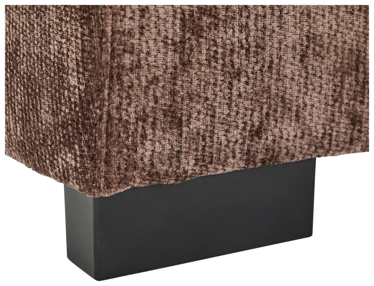 WOHNLANDSCHAFT Dunkelbraun Chenille  - Dunkelbraun/Schwarz, KONVENTIONELL, Kunststoff/Textil (183/311/140cm) - Ti'me