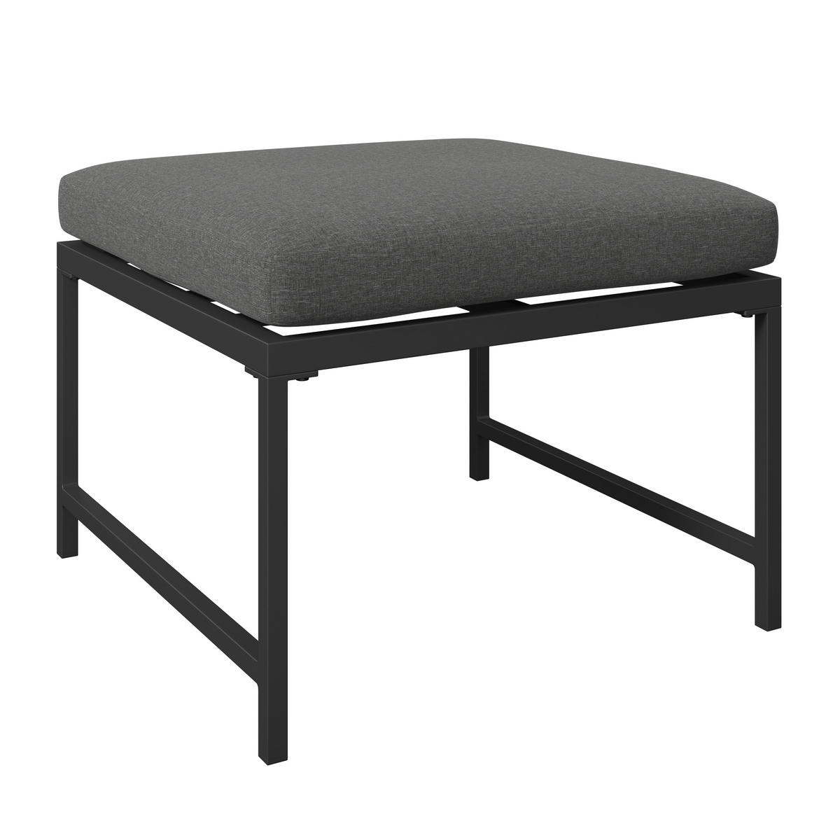 LOUNGEGARNITUR 2-teilig   191,5/81/67 cm Stahl  - Dunkelgrau, MODERN, Textil/Metall (191,5/81/67cm) - Ambia Garden