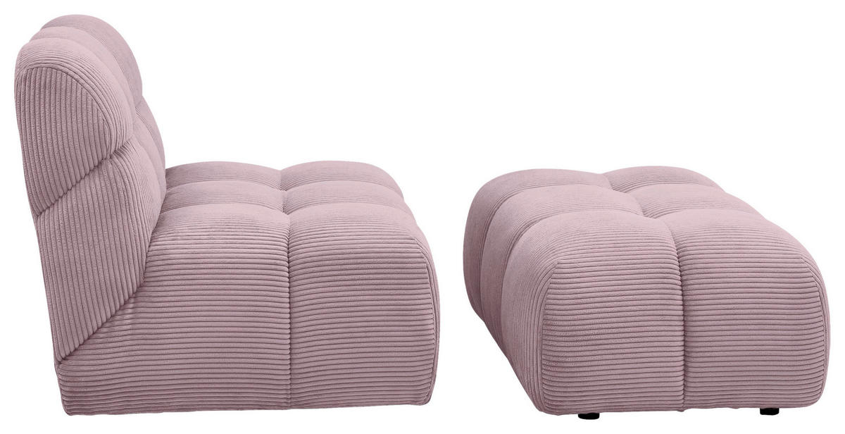HOCKER Cord Mauve  - Mauve/Schwarz, KONVENTIONELL, Kunststoff/Textil (105/43/90cm) - Tom Tailor