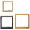 WANDREGALSET 3-teilig Anthrazit, Eiche Wotan  - Anthrazit/Eiche Wotan, Basics, Holzwerkstoff (20-28/20-28/11,8cm) - Carryhome