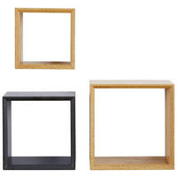 SET STENSKIH REGALOV - hrast wotan/antracit, Basics, leseni material (20-28/20-28/11,8cm) - Carryhome