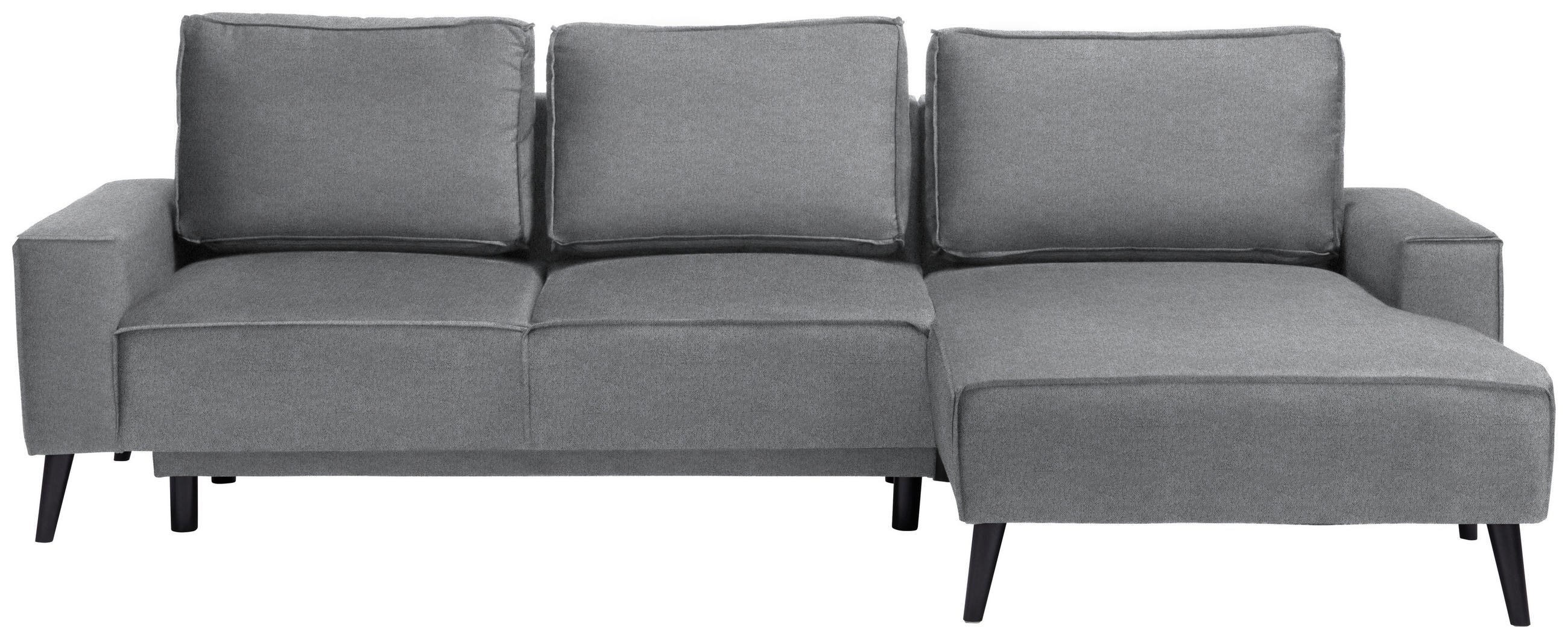 ECKSOFA in Velours Grau  - Schwarz/Grau, Basics, Holz/Textil (260/161cm) - Carryhome