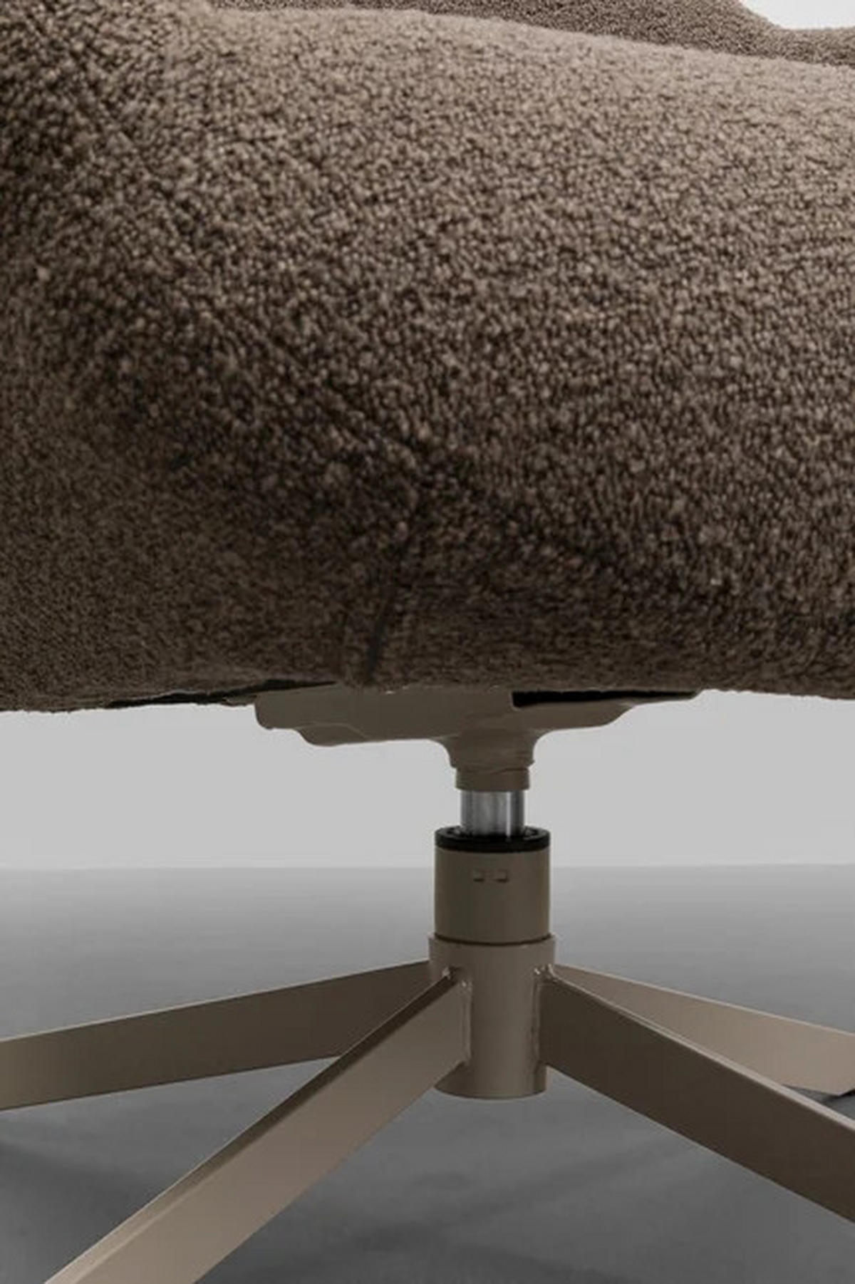 SESSEL in Bouclé Graubraun  - Greige/Graubraun, Design, Textil/Metall (76/100/81cm) - Kare-Design