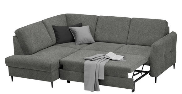 ECKSOFA in Chenille Dunkelgrau  - Dunkelgrau/Schwarz, MODERN, Holz/Textil (184/241cm) - Carryhome