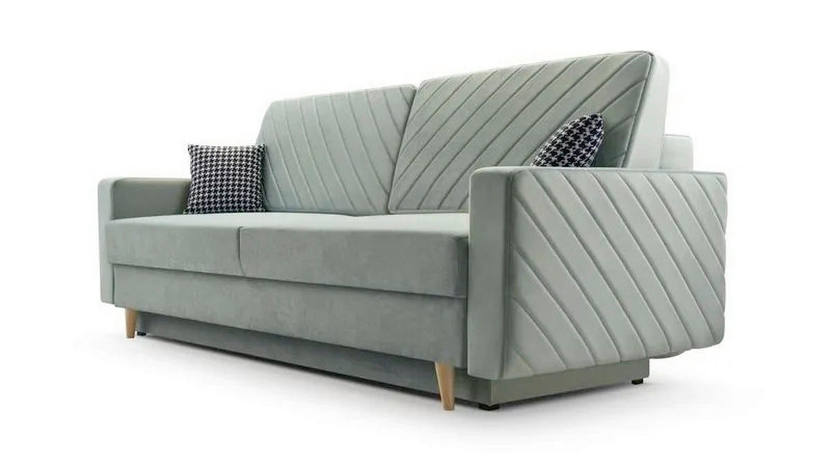 SCHLAFSOFA OSAKA in Mintgrün  - Schwarz/Weiß, Design, Holz/Kunststoff (230/96/97cm) - MID.YOU