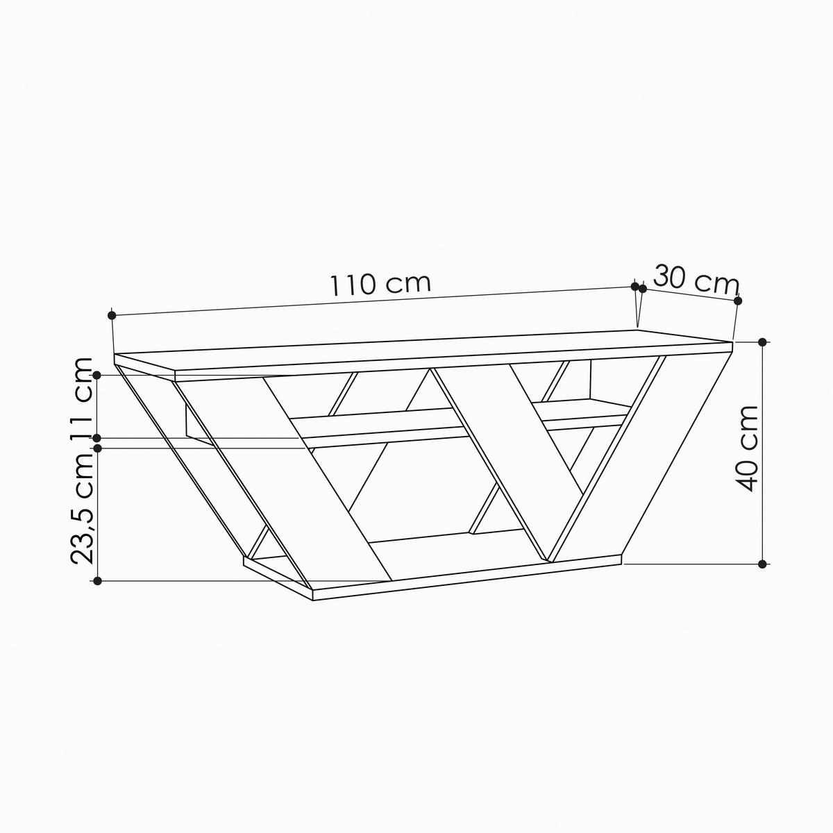 LOWBOARD  in 110/30/40 cm  - Weiss, Design, Holzwerkstoff (110/30/40cm) - Livetastic