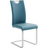 SCHWINGSTUHL  in Edelstahl Lederlook  - Edelstahlfarben/Petrol, Design, Textil/Metall (42/103/55cm) - Novel