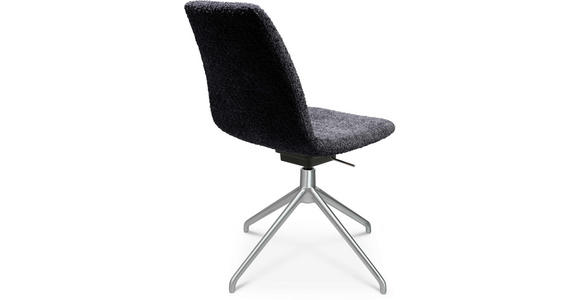 STUHL in Aluminium Bouclé Metall, Textil - Lavagrau/Creme, Design, Textil/Metall (46/81,5-84,5/55cm) - Johann Jakob