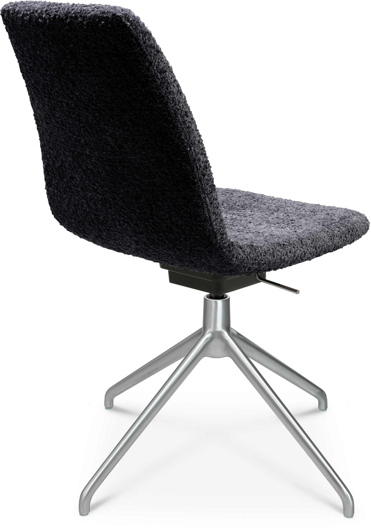 STUHL  in Aluminium Bouclé  - Lavagrau/Creme, Design, Textil/Metall (46/81,5-84,5/55cm) - Johann Jakob