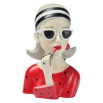 SKULPTUR - Beige/Rot, Trend, Kunststoff (17/26/17cm) - Ambia Home