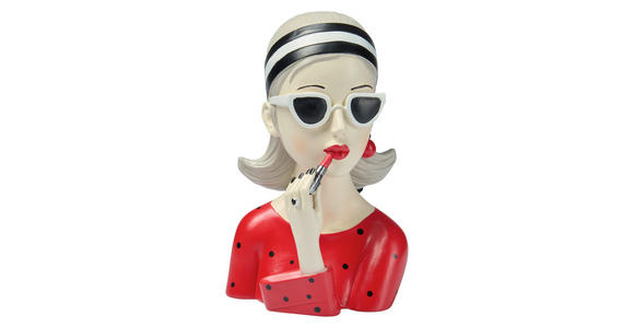 SKULPTUR - Beige/Rot, Trend, Kunststoff (17/26/17cm) - Ambia Home