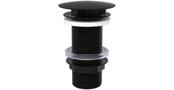 ABLAUFVENTIL 7,0/6,5/7,0 cm  - Schwarz, Basics, Metall (7,0/6,5/7,0cm) - Xora