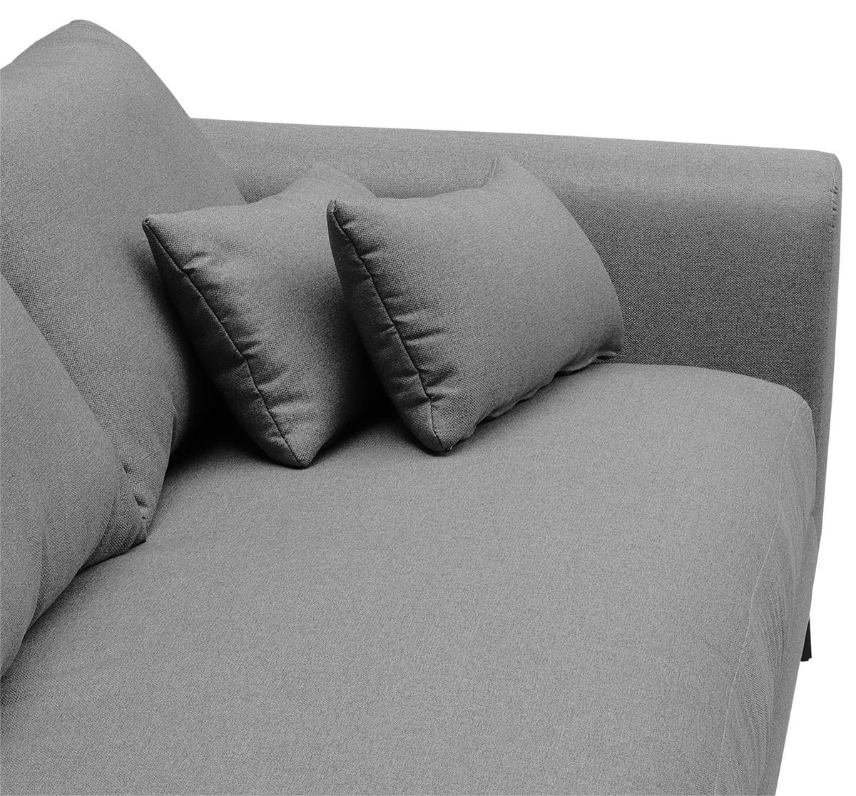ECKSOFA Dunkelgrau Flachgewebe  - Dunkelgrau/Schwarz, Design, Textil/Metall (172/313cm) - Livetastic