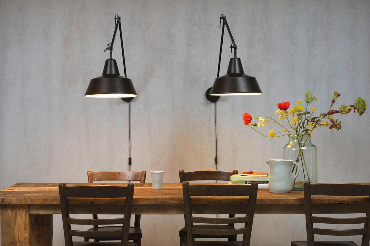 VÄGGLAMPA Chicago 36/130 cm   - svart, Design, metall (36/130cm) - It's about Romi