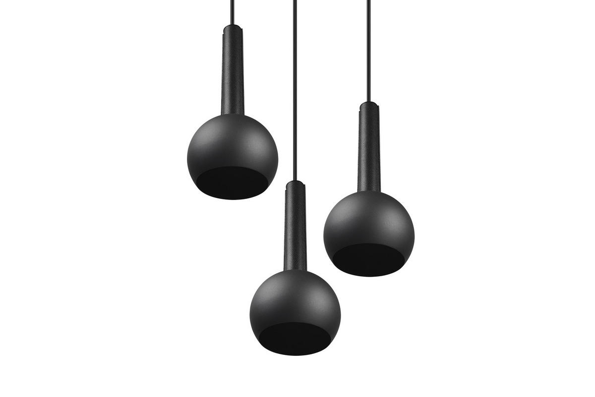 HÄNGELEUCHTE 52/200 cm  - Schwarz, Design, Leder/Metall (52/200cm) - Cinque