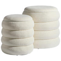 TABURETKA „PUFF“, 35x38/38x44 cm - biela, Design, kompozitné drevo/textil (35x38/38x44cm) - MID.YOU