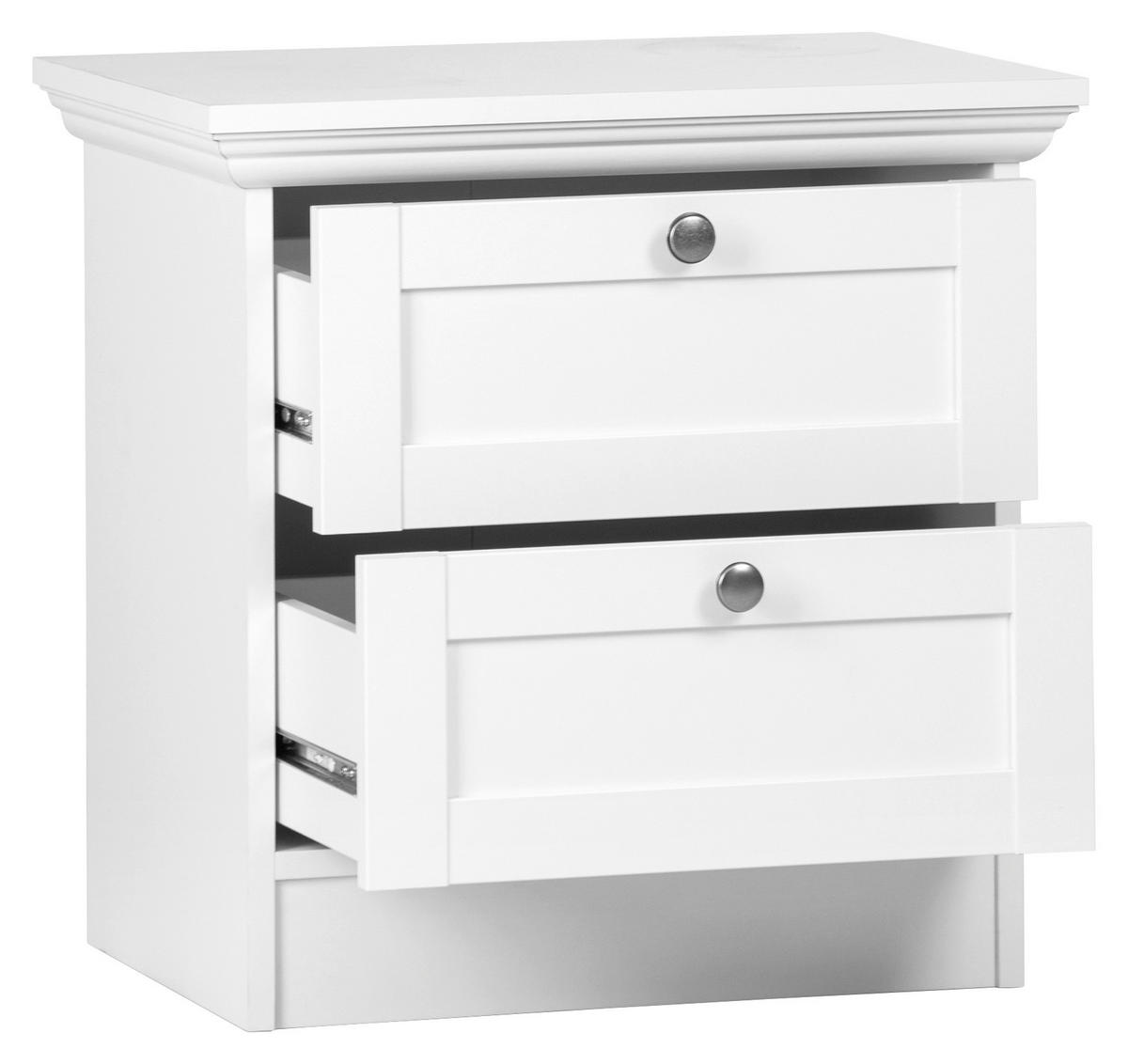 NACHTSCHRANK 50/50/35 cm  - Silberfarben/Weiß, LIFESTYLE, Holzwerkstoff/Metall (50/50/35cm) - MID.YOU
