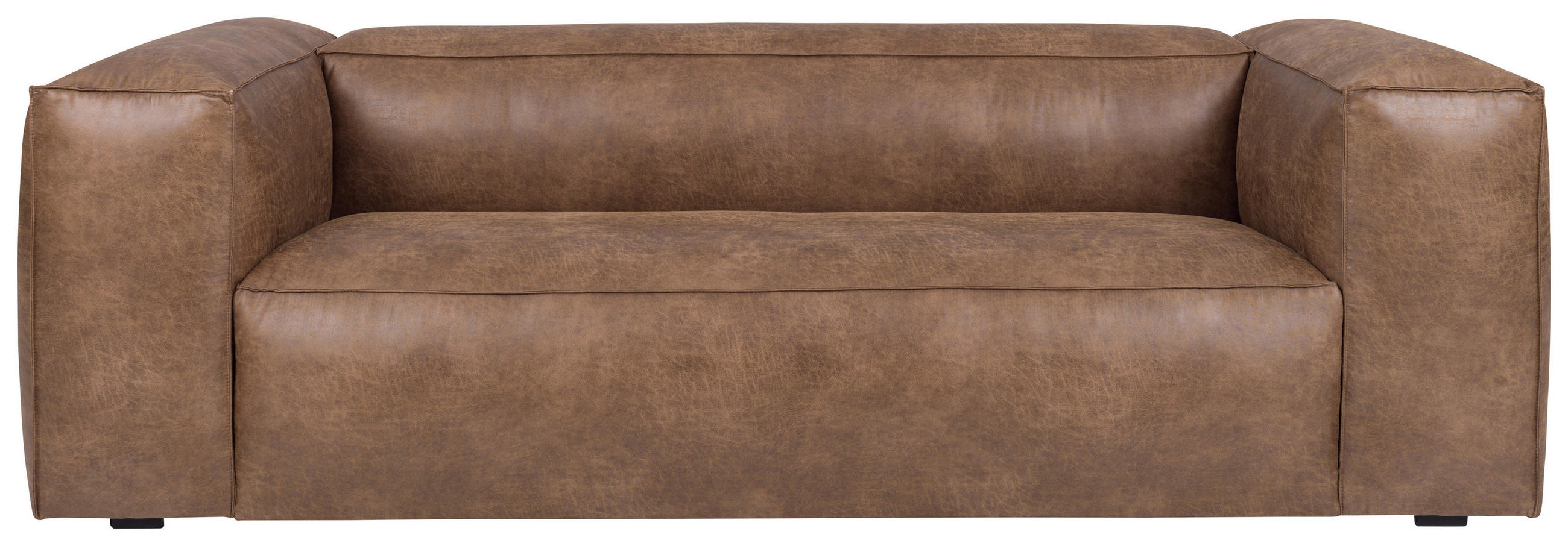 2,5-SITZER beschichtet Braun  - Schwarz/Braun, Design, Holz/Textil (235/73/99cm)