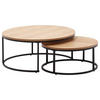 SADA ZASÚVACÍCH STOLÍKOV, hnedá - hnedá/čierna, Modern, kov/kompozitné drevo (80/80/36cm) - MID.YOU