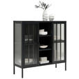 VITRINE  in Schwarz  - Schwarz, Trend, Glas/Metall (110/110/35cm) - Xora