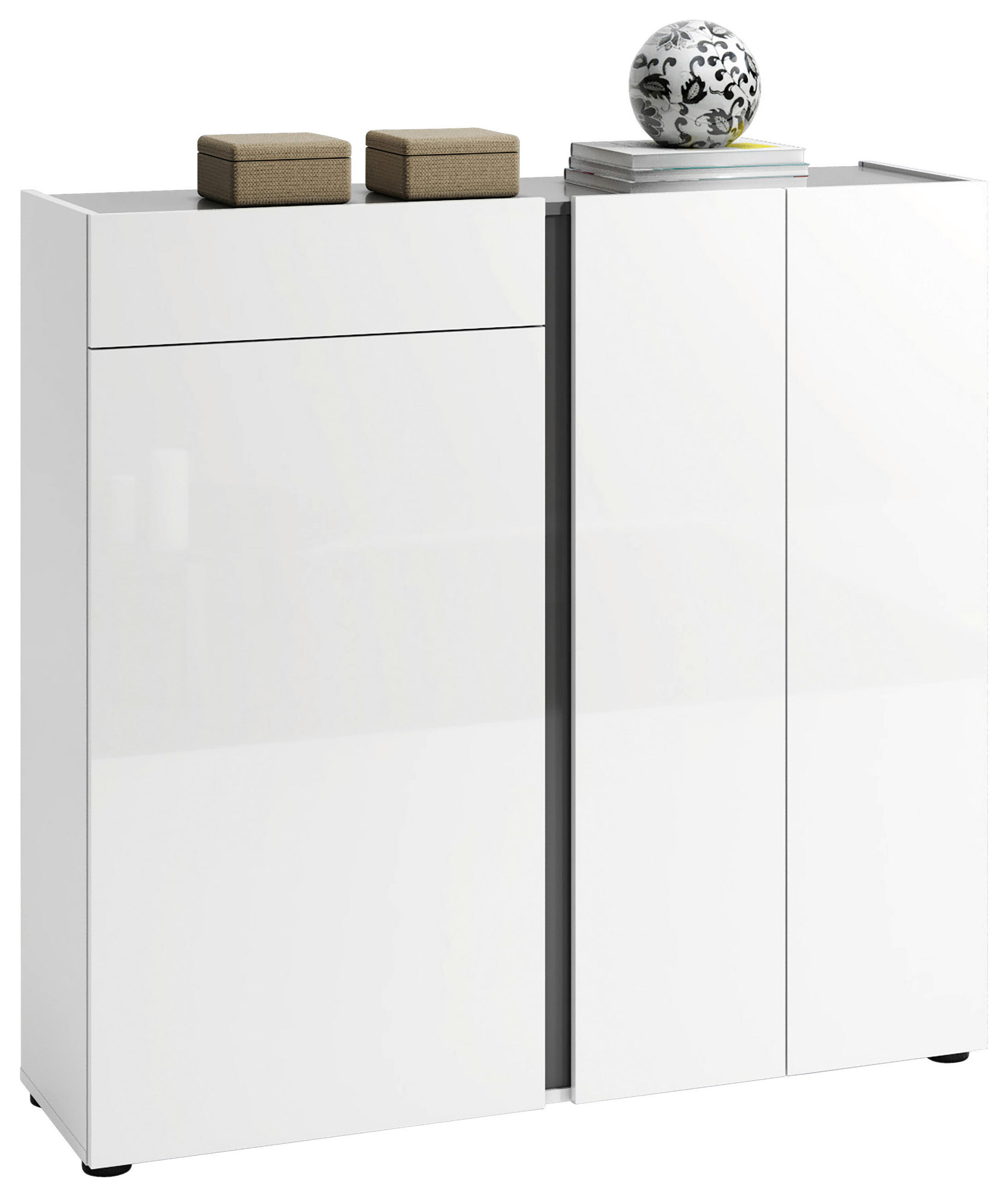 Xora SKRINKA NA TOPÁNKY, biela, 120/115/34 cm