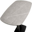 BARTISCH in Metall, Glas, Keramik 120/70/105 cm   - Schwarz/Grau, Design, Glas/Keramik (120/70/105cm) - Novel
