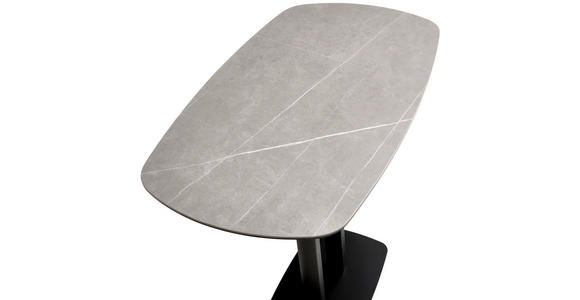 BARTISCH in Metall, Glas, Keramik 120/70/105 cm   - Schwarz/Grau, Design, Glas/Keramik (120/70/105cm) - Novel
