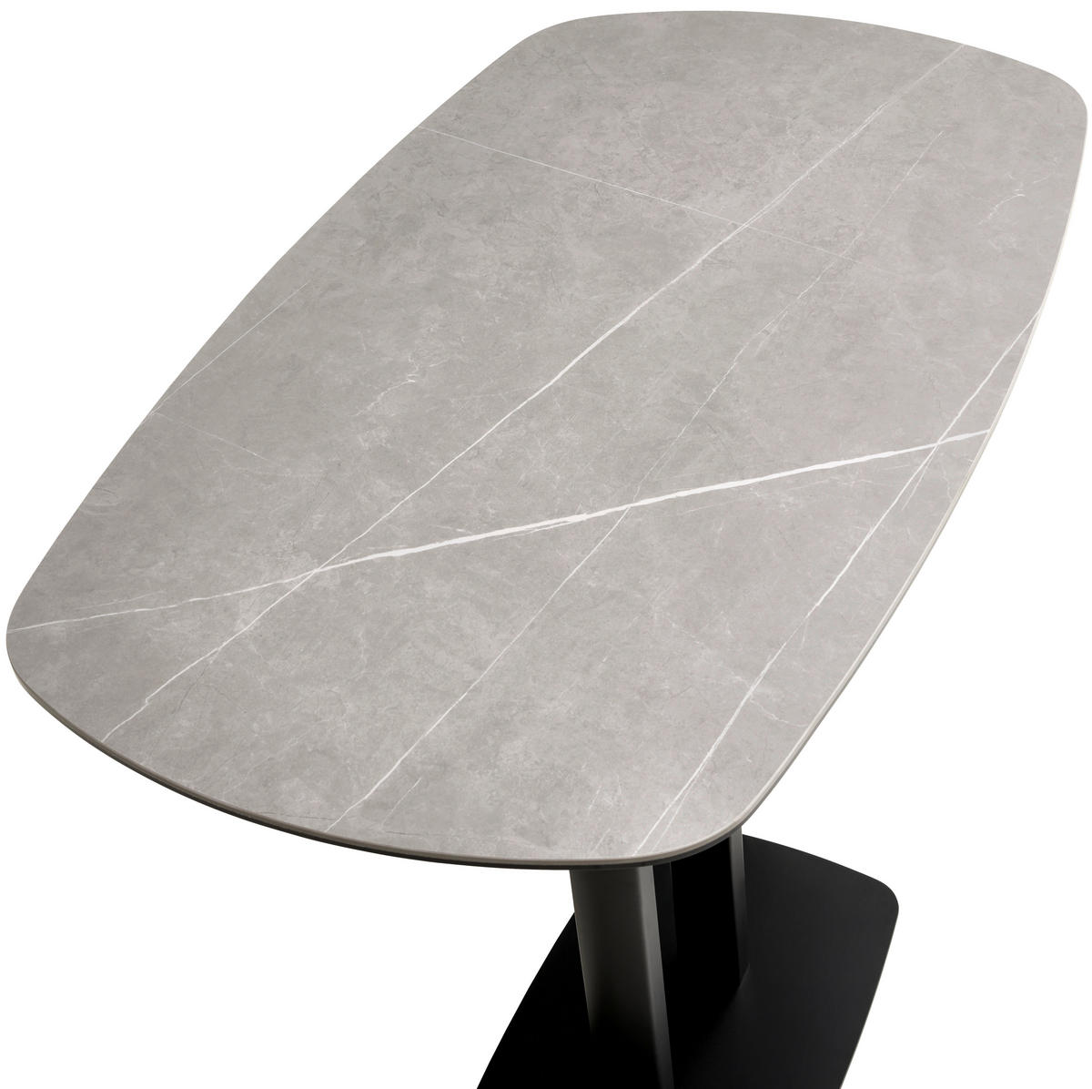 BARTISCH in Metall, Glas, Keramik 120/70/105 cm   - Schwarz/Grau, Design, Glas/Keramik (120/70/105cm) - Novel