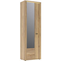 GARDEROBENSCHRANK  in 65/204/38 cm  - Eichefarben/Schwarz, KONVENTIONELL, Glas/Holzwerkstoff (65/204/38cm) - Xora