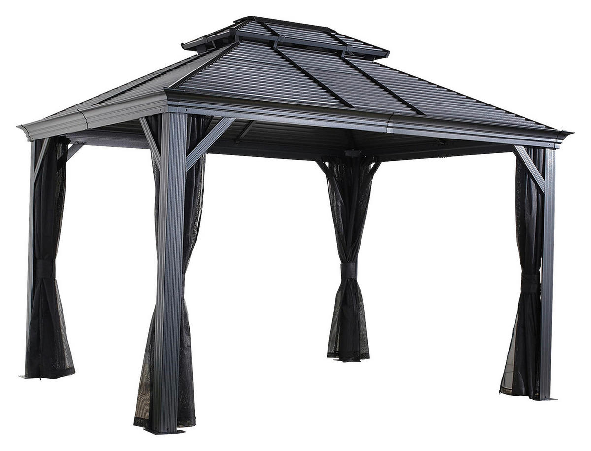 PAVILLON 425/292/299 cm Aluminium  - Anthrazit, Basics, Metall (425/292/299cm) - Ambia Garden