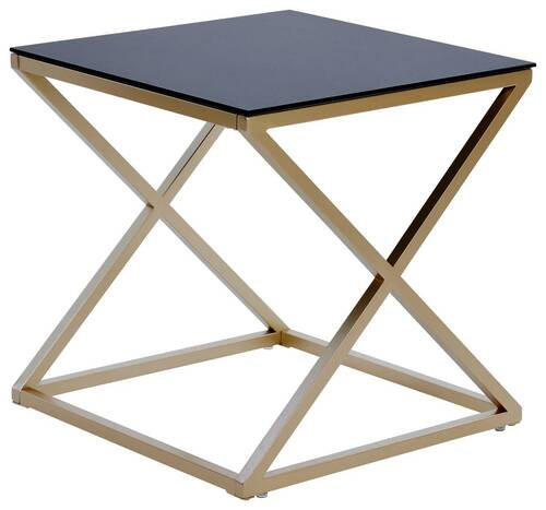 BEISTELLTISCH in Metall, Glas 50/50/50 cm - Goldfarben/Schwarz, Modern, Glas/Metall (50/50/50cm) - Livetastic