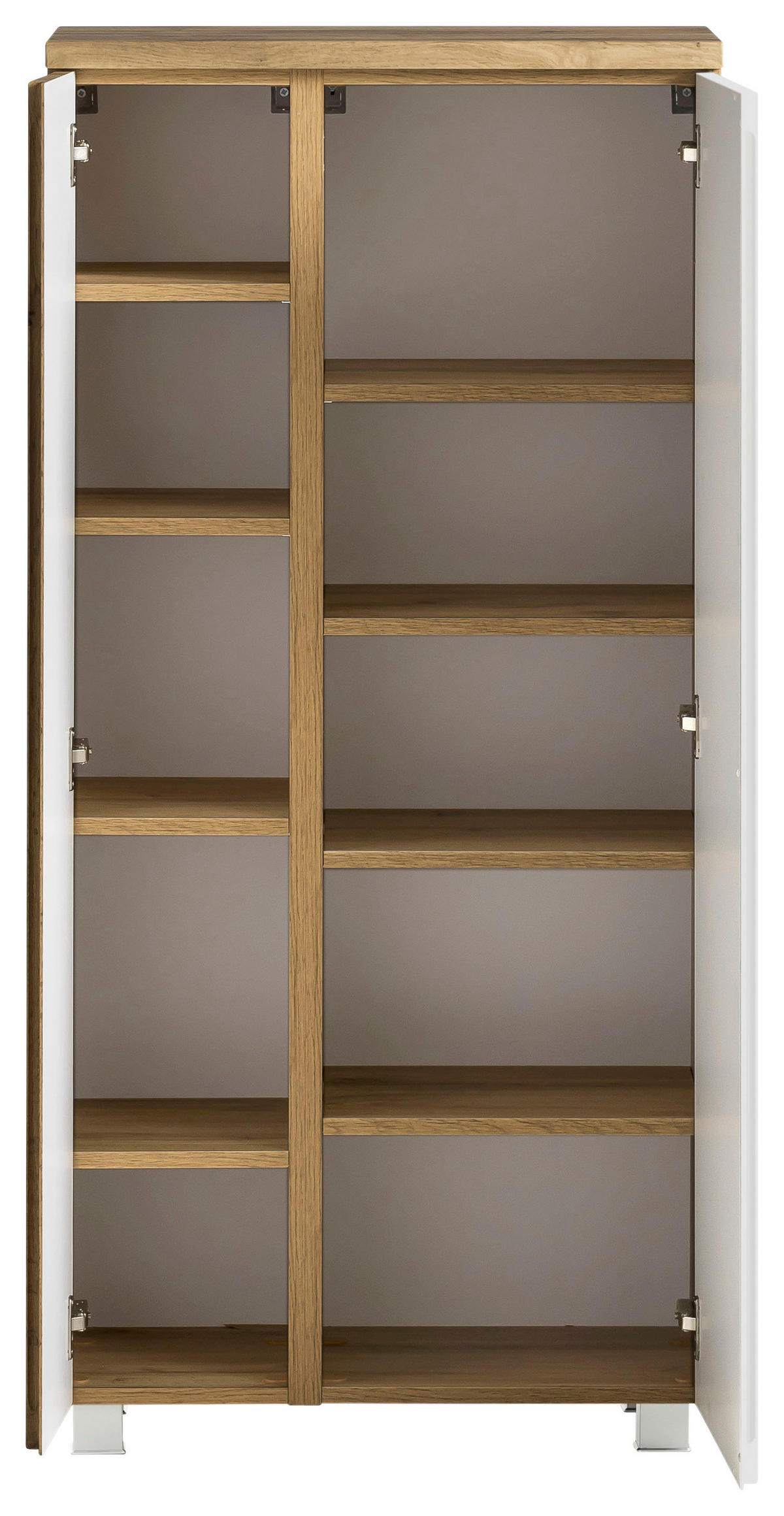 MIDISCHRANK 65/130/35 cm  - Eiche Wotan/Weiß, MODERN, Holzwerkstoff (65/130/35cm) - Held