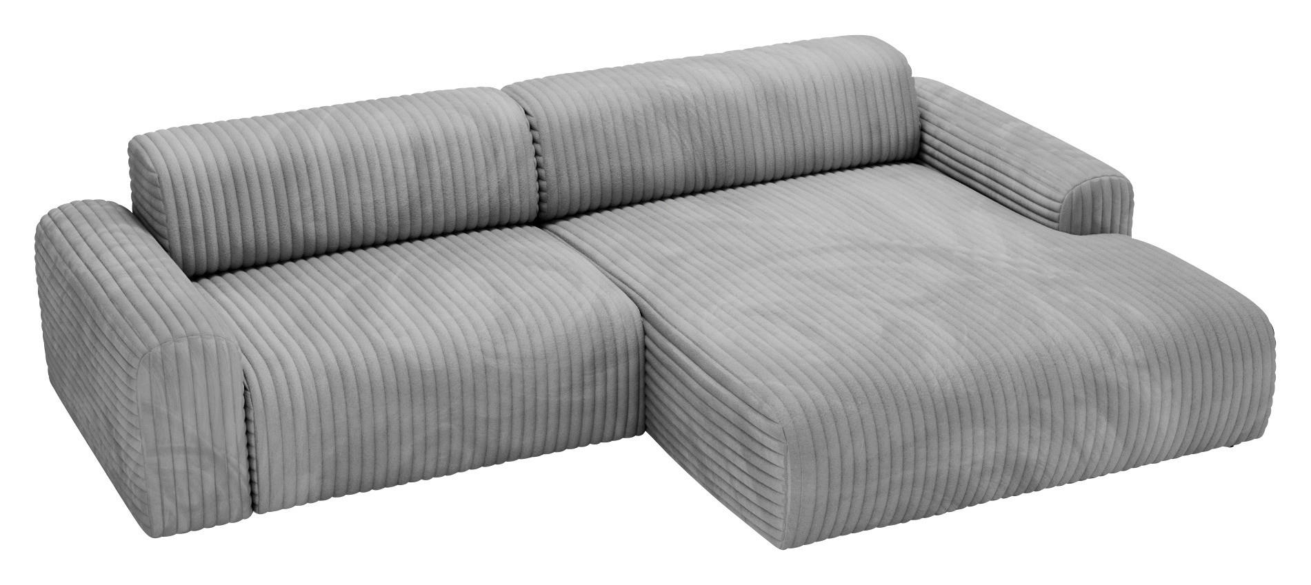 Thumbnail - home24 Ecksofa, Grau, Textil, 3-4-Sitzer, Füllung: Schaumstoffflocken, Ottomane rechts, L-Form, 292x178 cm, Rücken echt,...