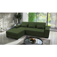 ECKSOFA Grün Struktur, Bouclé  - Schwarz/Grün, Design, Kunststoff/Textil (175/270cm) - MID.YOU