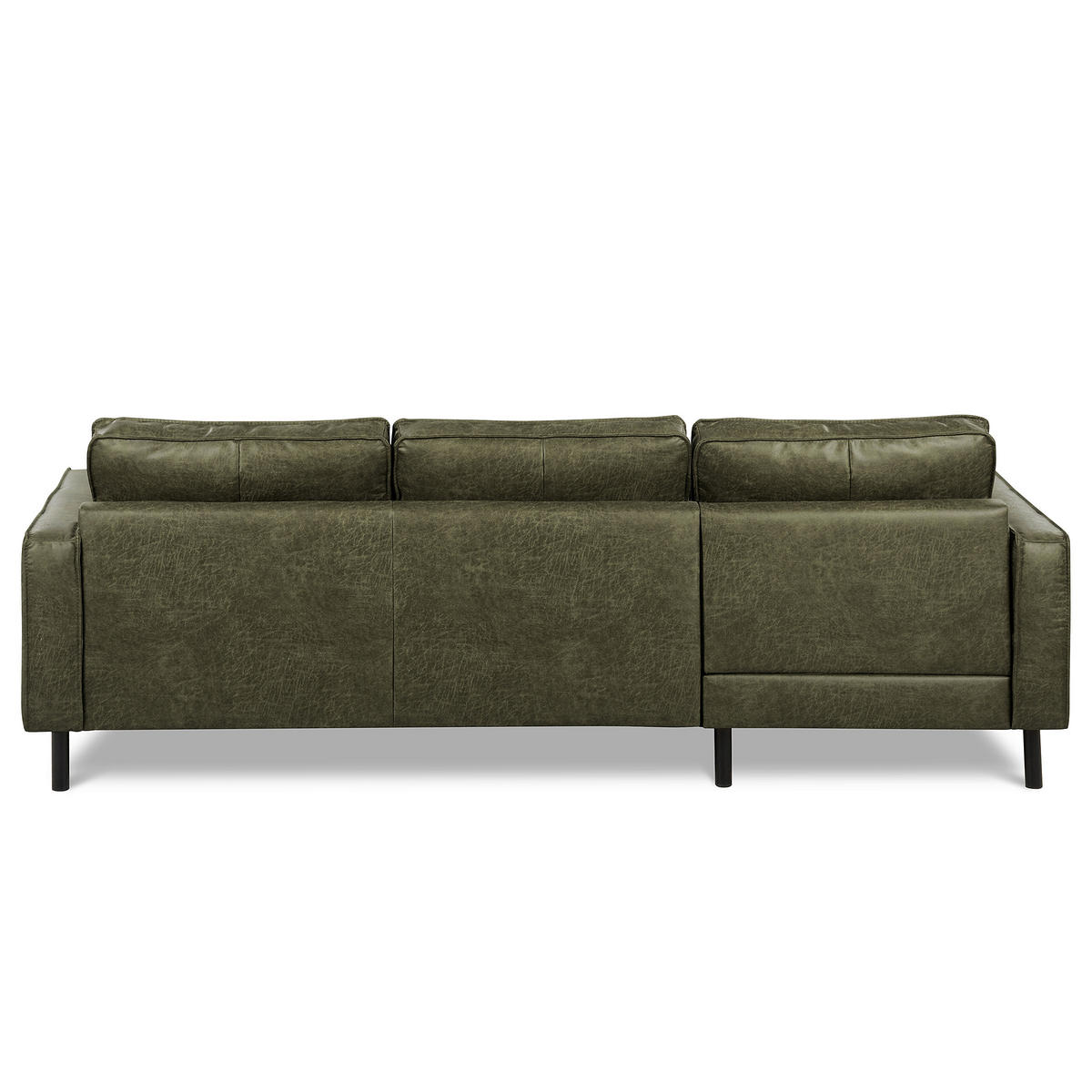 ECKSOFA Grün Echtleder Lederlook Bettkasten, Schlaffunktion, Rücken echt  - Schwarz/Grün, Design, Leder/Textil (166/238cm) - Livetastic