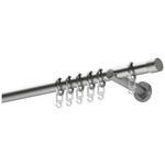 TELESKOPSTANGENGARNITUR 120-210 cm  - Edelstahlfarben, Design, Metall (120-210cm) - Homeware