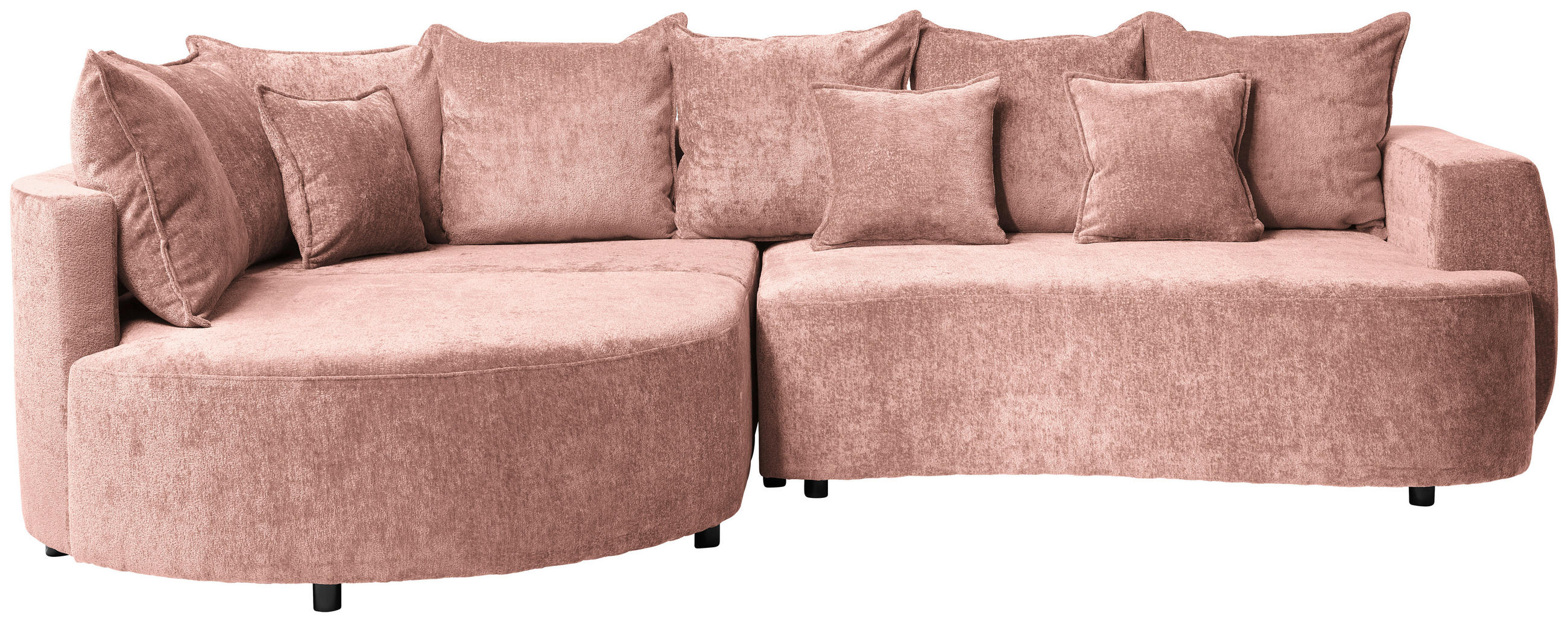 ECKSOFA Rosa Chenille  - Schwarz/Rosa, Design, Kunststoff/Textil (194/307cm) - Carryhome