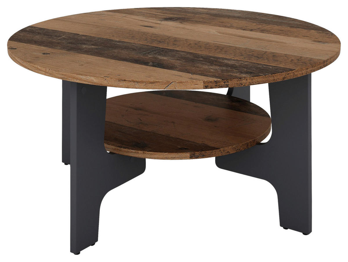 COUCHTISCH 80/42,5/80 cm rund Anthrazit, Alteiche  - Alteiche/Anthrazit, LIFESTYLE, Holzwerkstoff (80/42,5/80cm) - MID.YOU