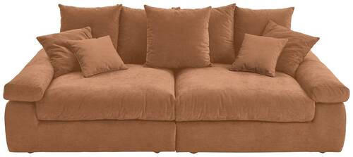 BIGSOFA Feincord Orange  - Schwarz/Orange, Design, Kunststoff/Textil (260/90/140cm) - Carryhome