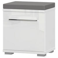 GARDEROBNA KLOP bela, bela, visoki sijaj - siva/bela, Moderno, umetna masa/leseni material (46/53/35cm) - Voleo