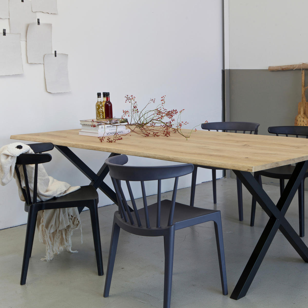 TISCHGESTELL in Metall   - Schwarz, MODERN, Metall (79/72/10cm) - Livetastic