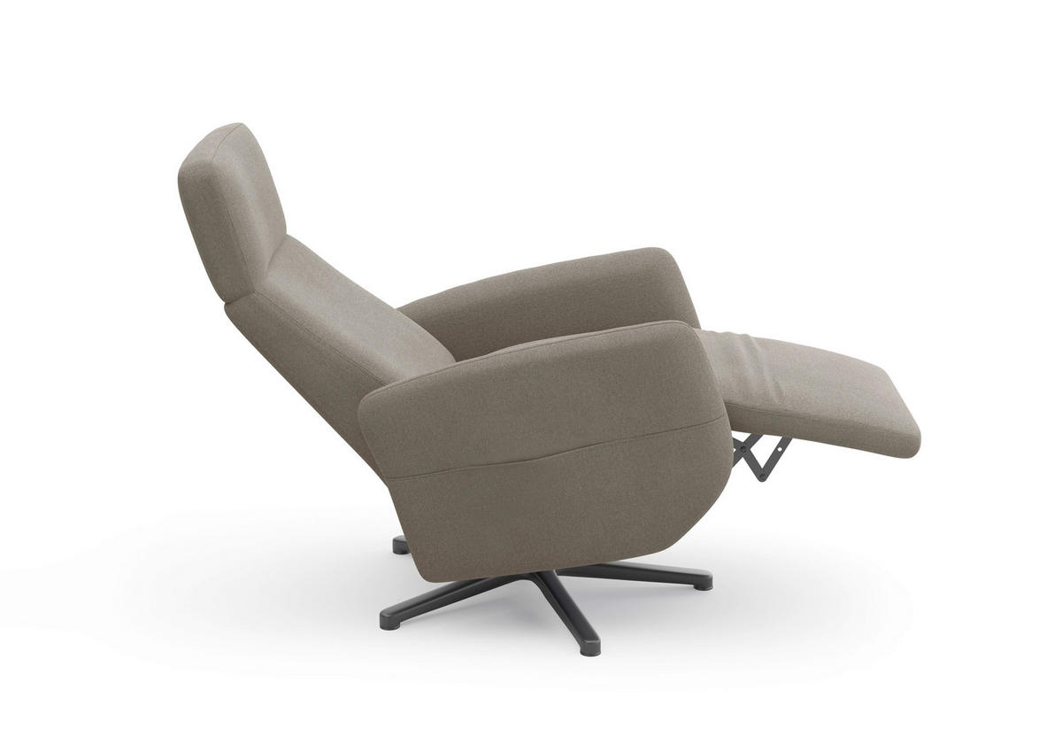 RELAXSESSEL in Textil Schlammfarben  - Schlammfarben/Schwarz, Konventionell, Textil/Metall (71/110/82cm) - Sit & More