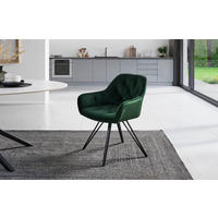 ARMLEHNSTUHL  in Eisen Samt  - Dunkelgrün/Schwarz, LIFESTYLE, Holz/Textil (61/82/62cm) - Livetastic