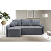 ECKSOFA in Struktur, Bouclé Grau  - Schwarz/Grau, Design, Kunststoff/Textil (143/209cm) - MID.YOU
