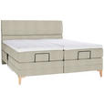 BOXSPRINGBETT 200/200 cm  in Beige  - Eichefarben/Beige, KONVENTIONELL, Holz/Textil (200/200cm) - Voleo