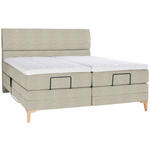 BOXSPRINGBETT 180/200 cm  in Beige  - Eichefarben/Beige, KONVENTIONELL, Holz/Textil (180/200cm) - Voleo