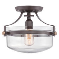 Plafonieră  33/26.7 cm    - bronz/maro închis, Natur, sticlă/metal (33/26.7cm) - Elstead Lighting