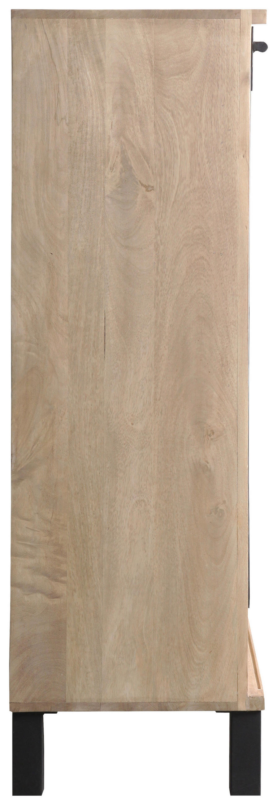 VITRINE  in Hartholz Mangoholz Schwarz, Graubraun  - Graubraun/Schwarz, LIFESTYLE, Glas/Holz (90/135/42cm) - Landscape